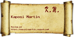 Kaposi Martin névjegykártya